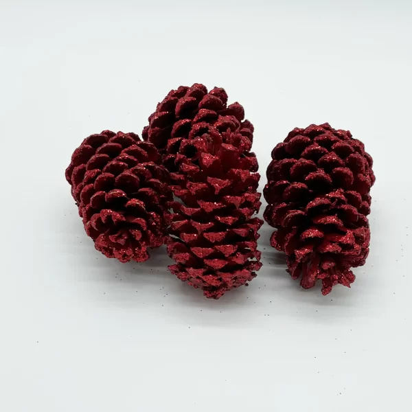 Loblolly Cones with Red Paint and Red Glitter